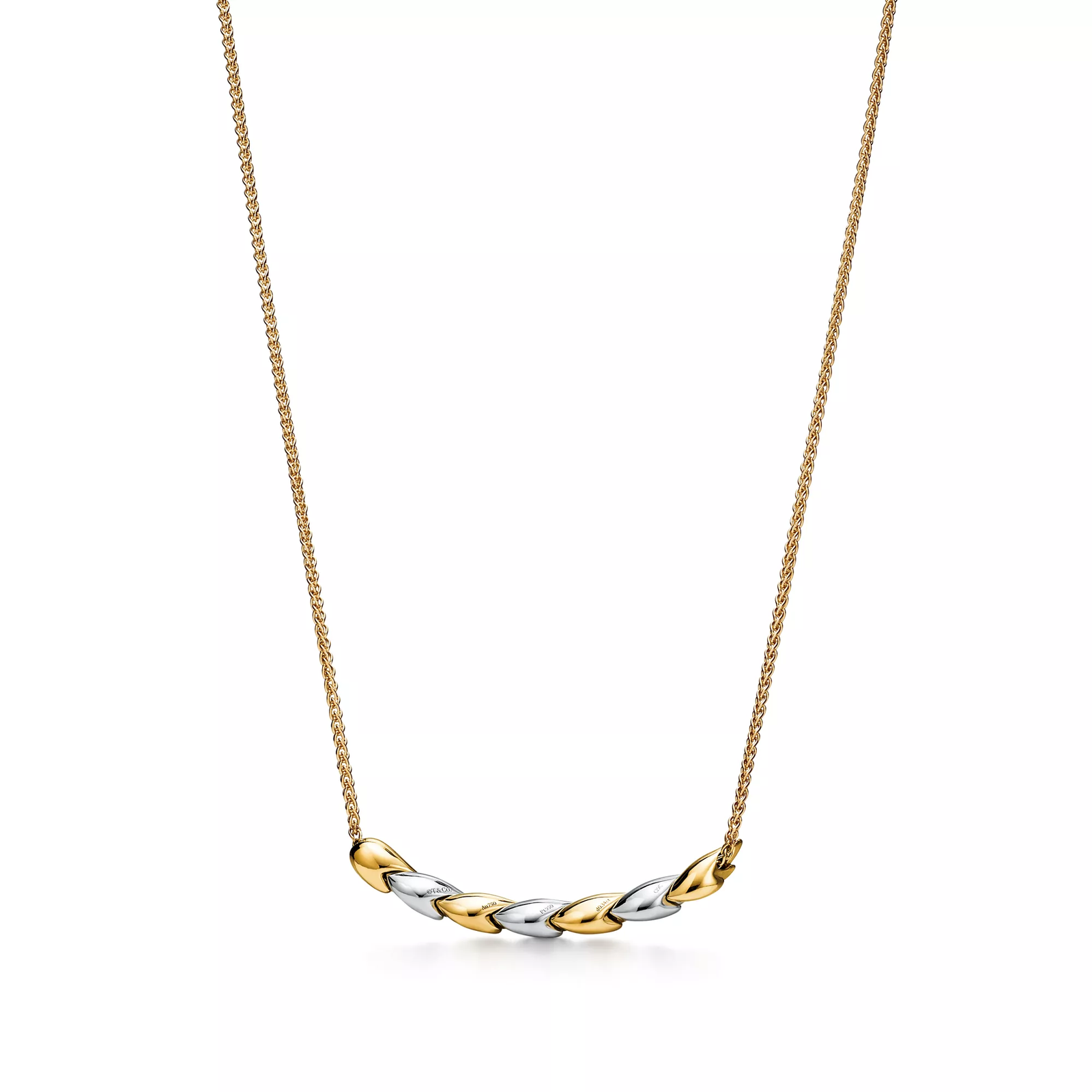 Wings Pendant in Gold and Platinum with Pave Diamonds