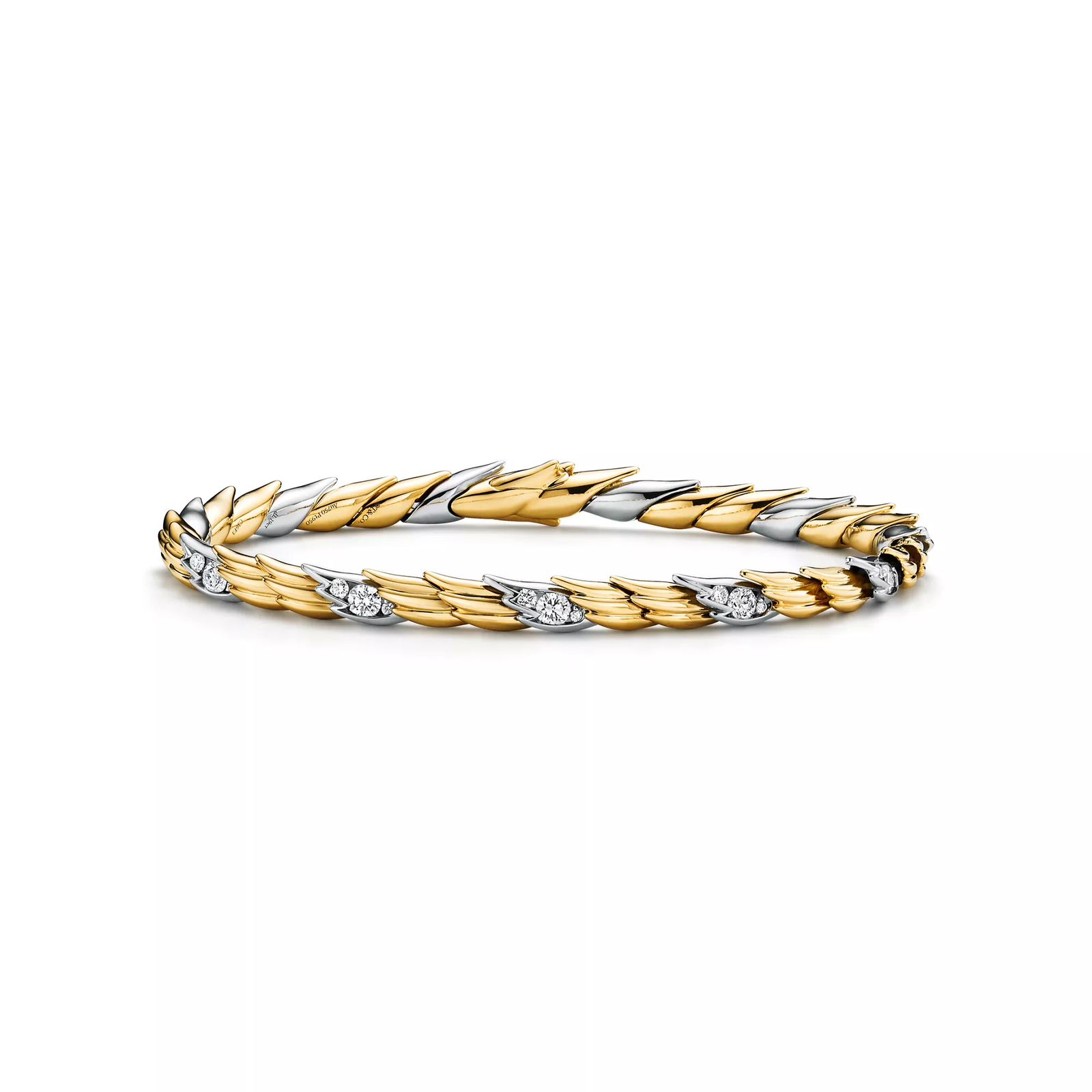 Wings Bracelet in Gold and Platinum with Pave Diamonds