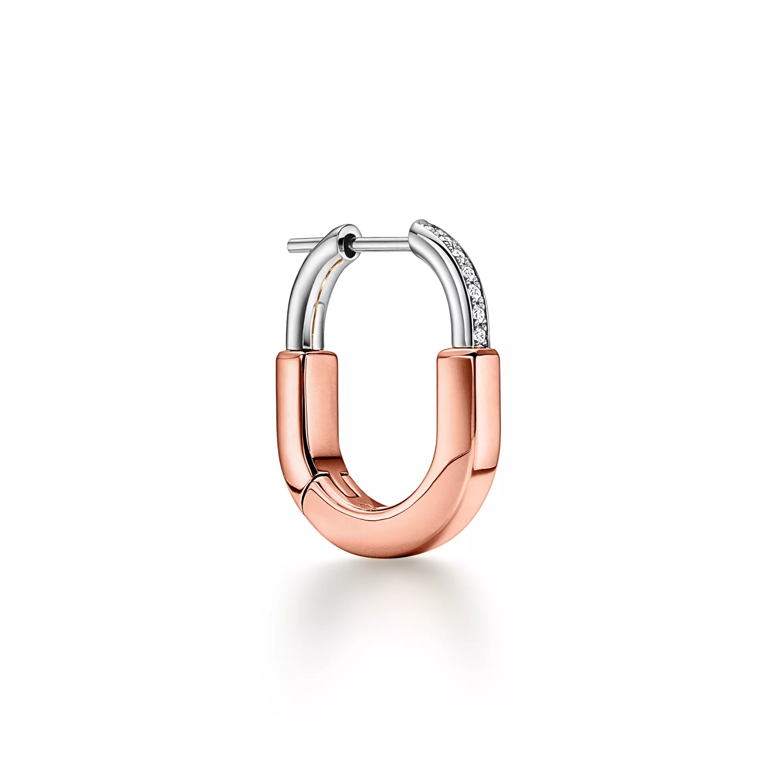 Small Earrings in Rose Gold and Platinum with Diamonds