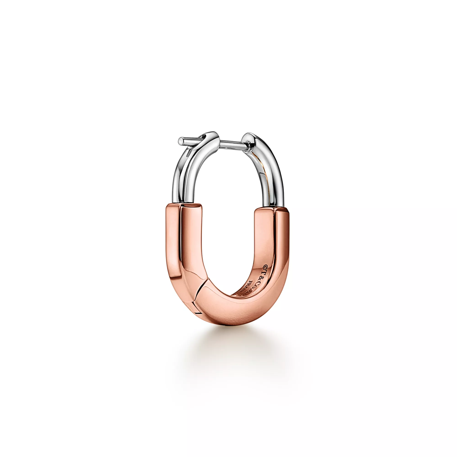 Small Earrings in Rose Gold and Platinum with Diamonds