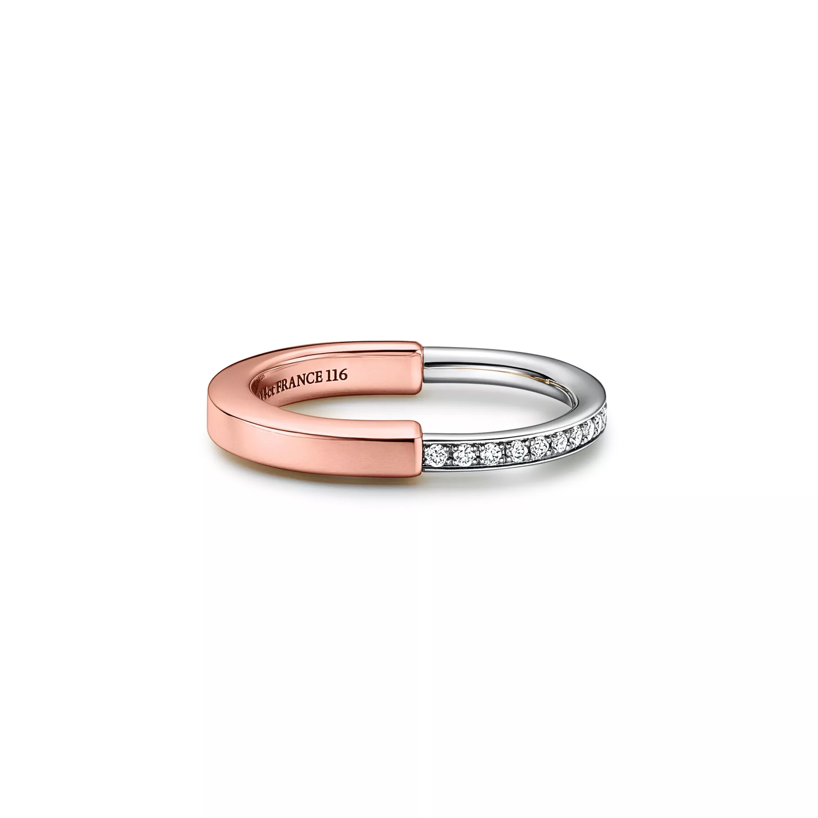 Small Ring in Rose Gold and Platinum with Diamonds