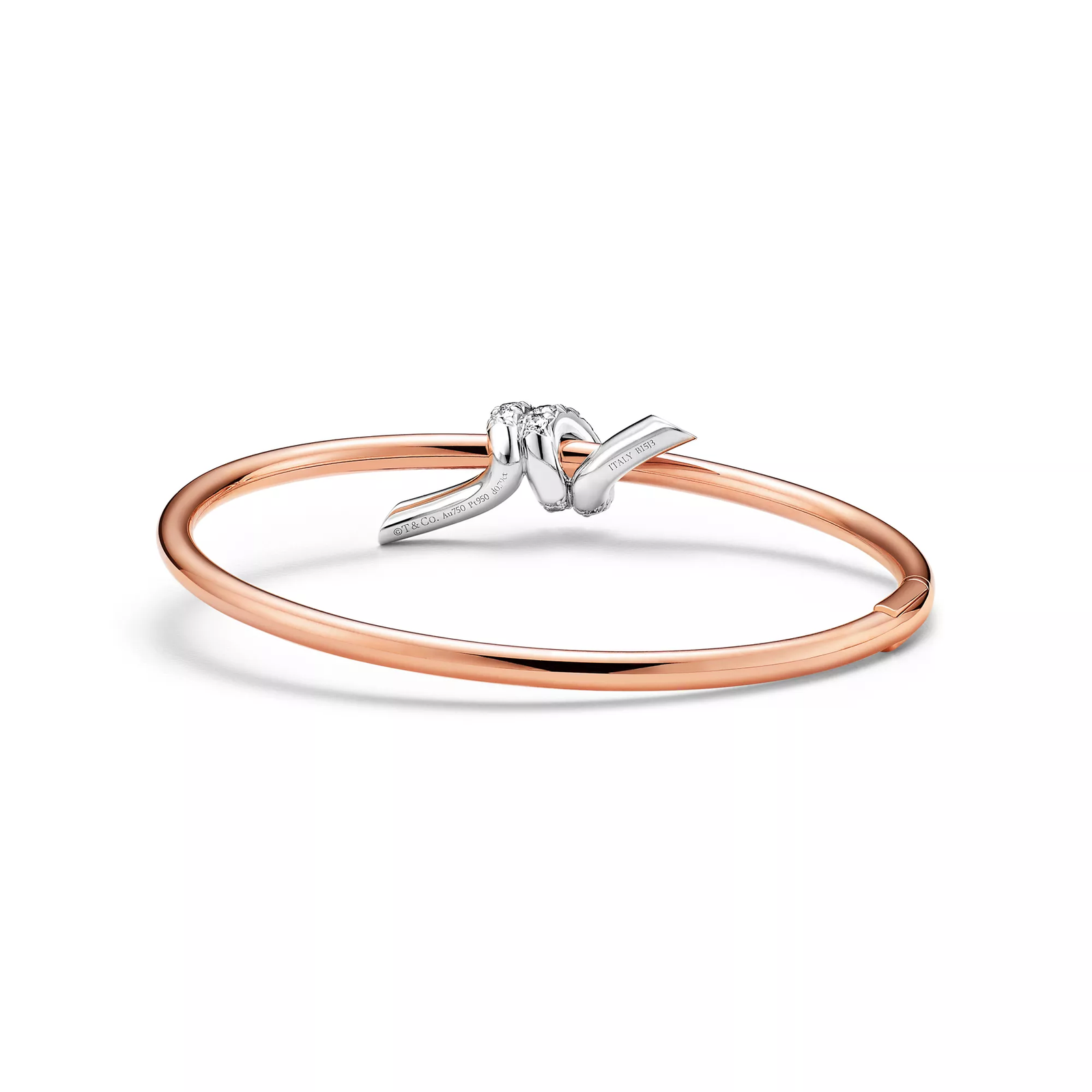 Bangle in Rose Gold and Platinum with Diamonds