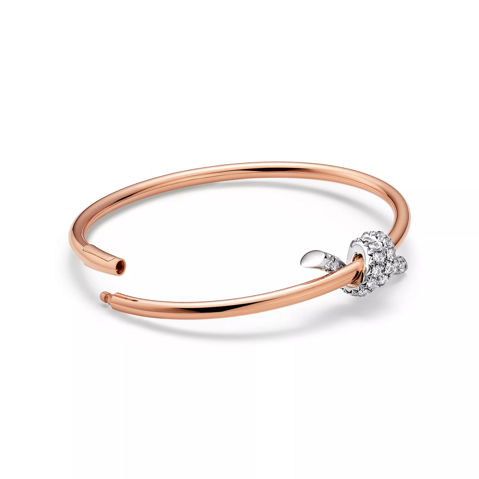 Bangle in Rose Gold and Platinum with Diamonds