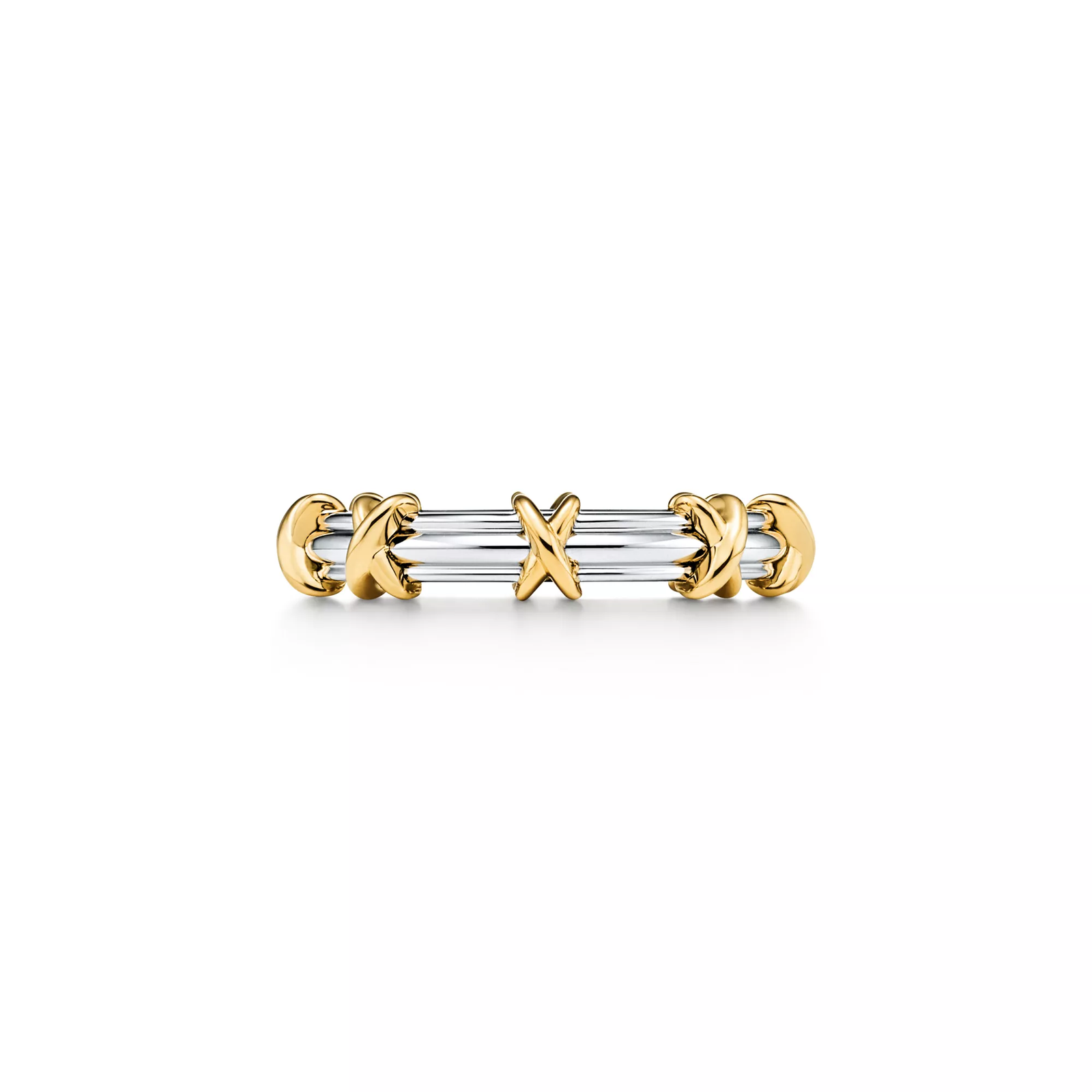 Band Ring in Platinum and Yellow Gold, 3 mm Wide