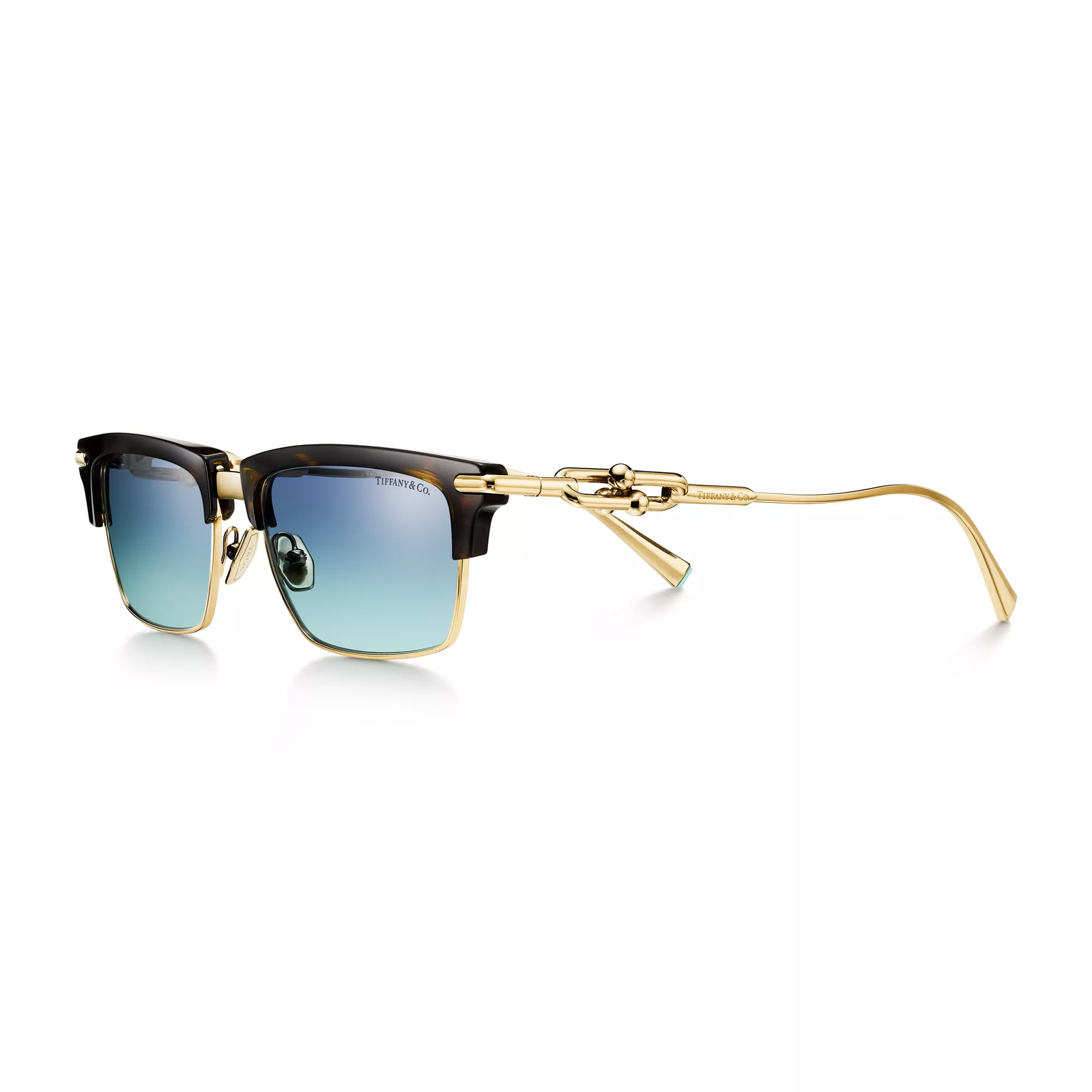 Sunglasses in Tortoise Acetate with Tiffany Blue Lenses