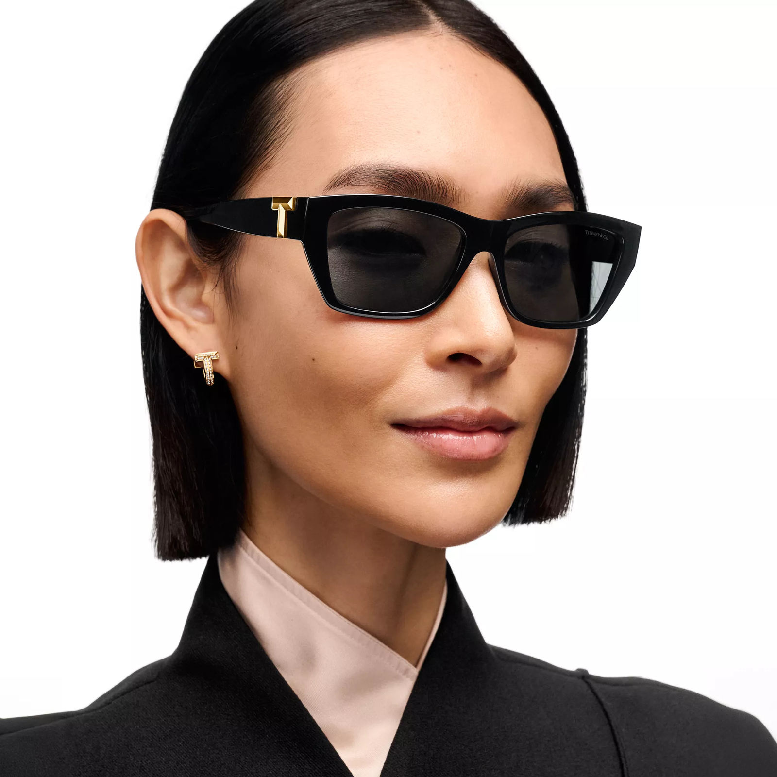 Sunglasses in Black Acetate with Dark Gray Lenses