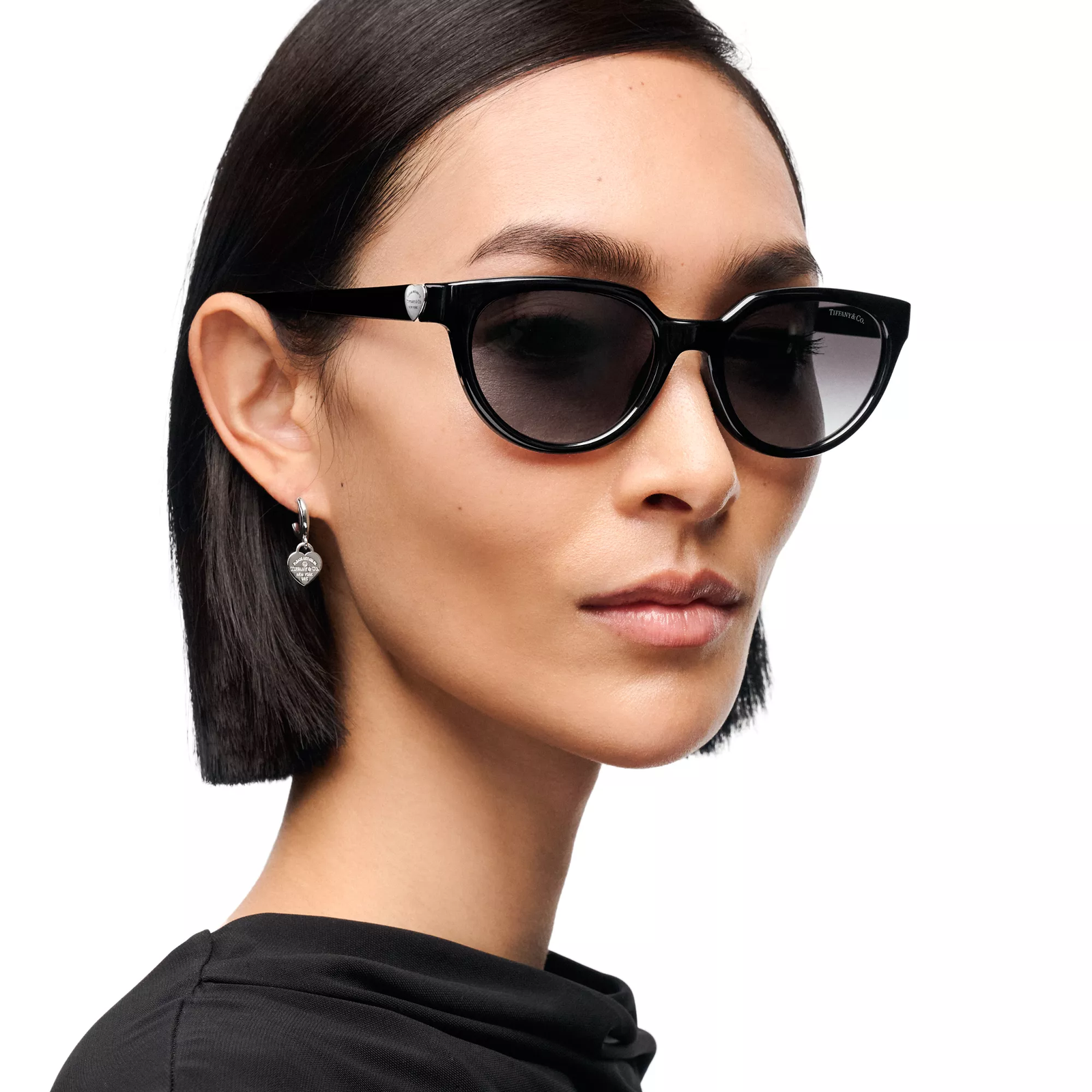 Sunglasses in Black Acetate with Gray Gradient Lenses