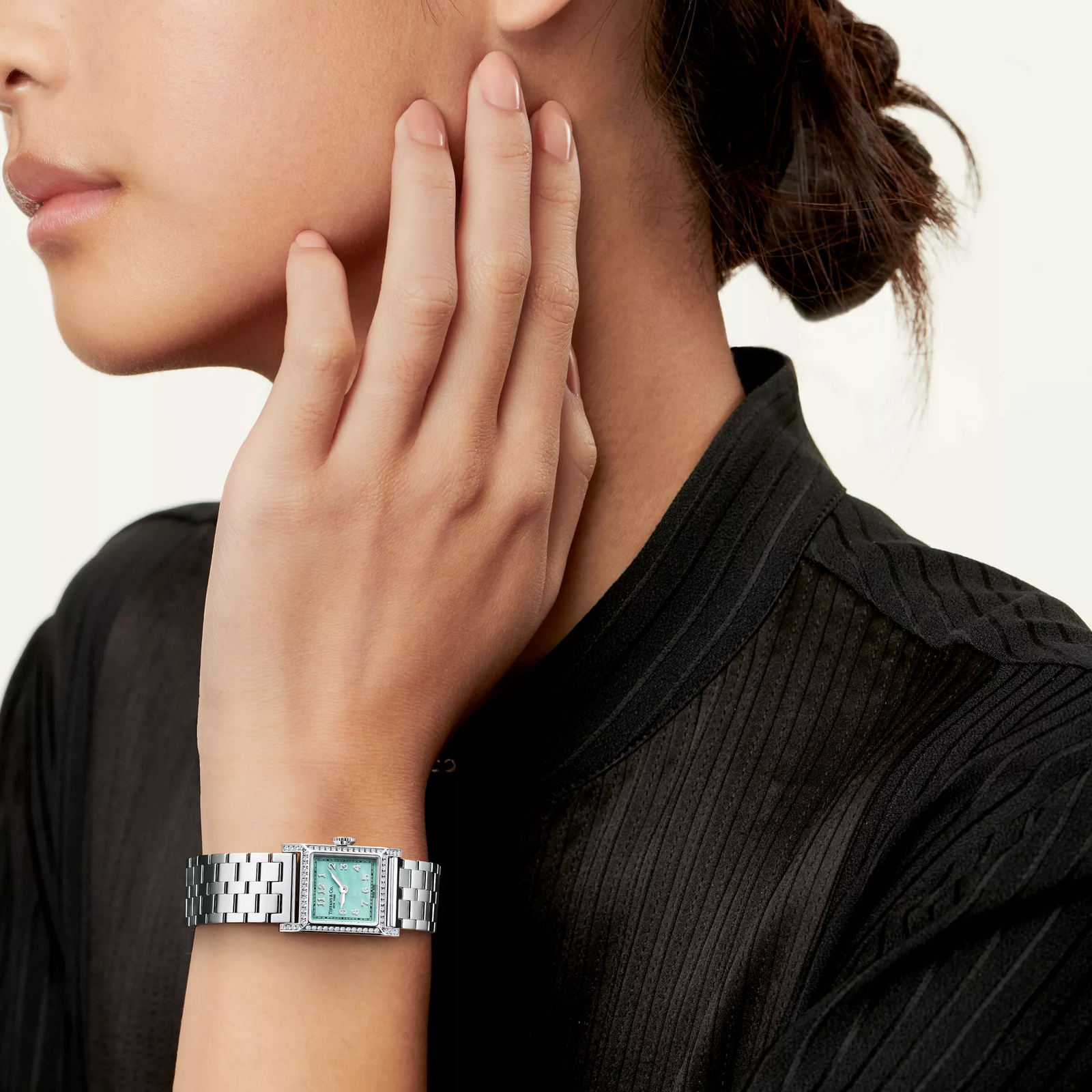 20 mm Watch in Stainless Steel with a Tiffany Blue Dial & Diamonds
