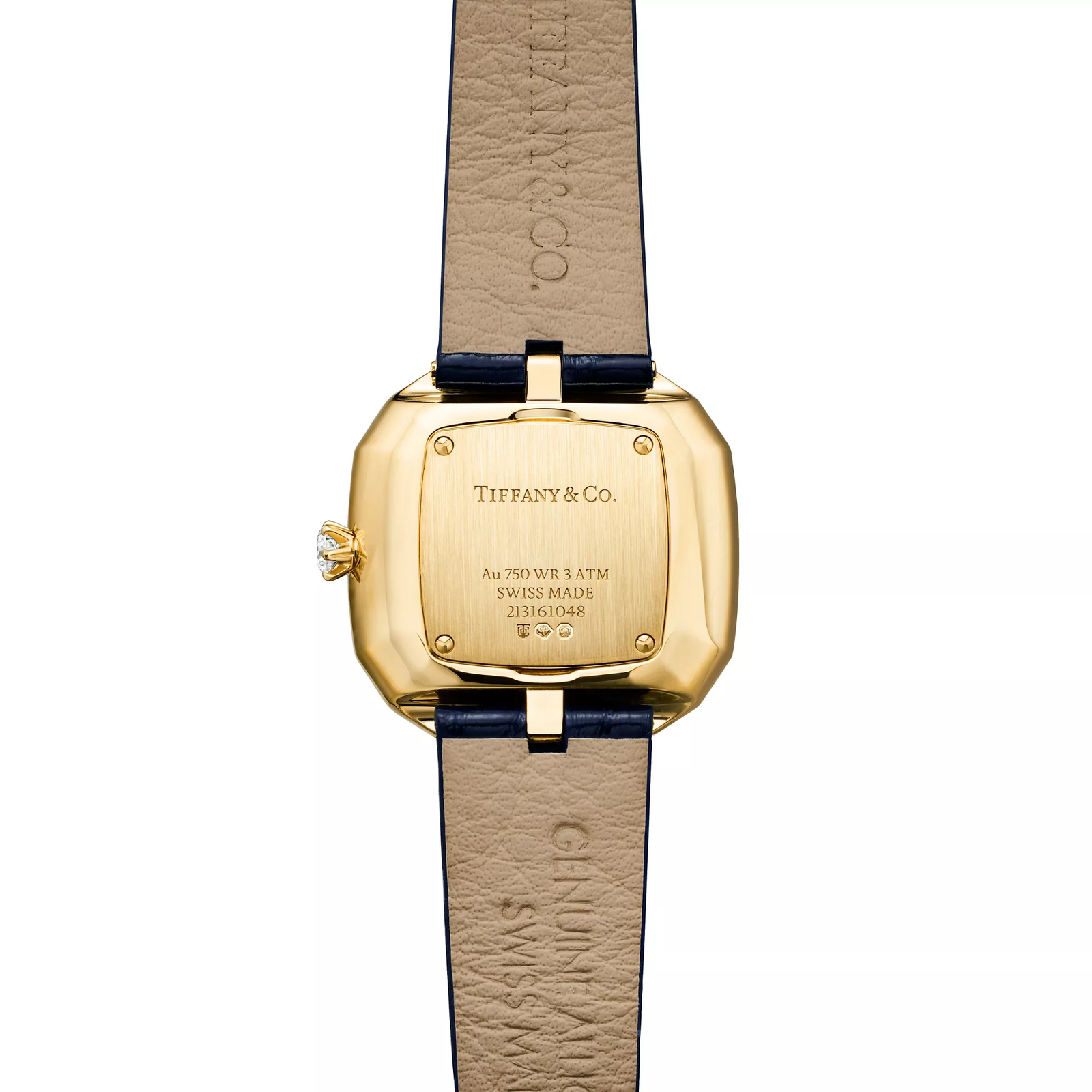 28 mm Cushion Shaped Watch in Yellow Gold with Diamonds