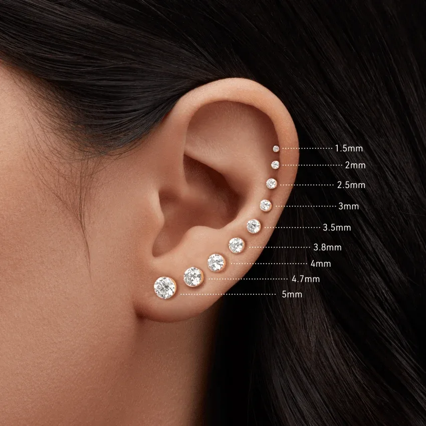 Invisible Set Diamond Threaded Stud Earring | MARIA TASH