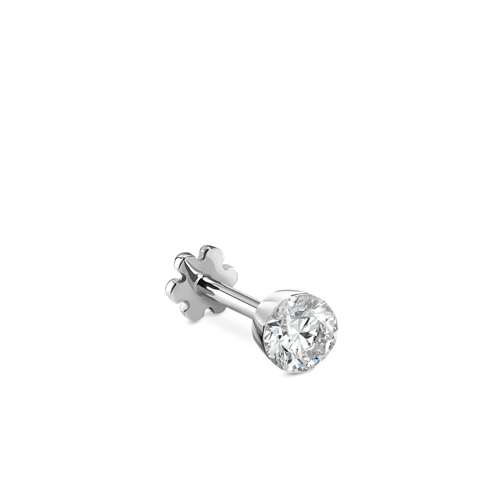 Invisible Set Diamond Threaded Stud Earring | MARIA TASH
