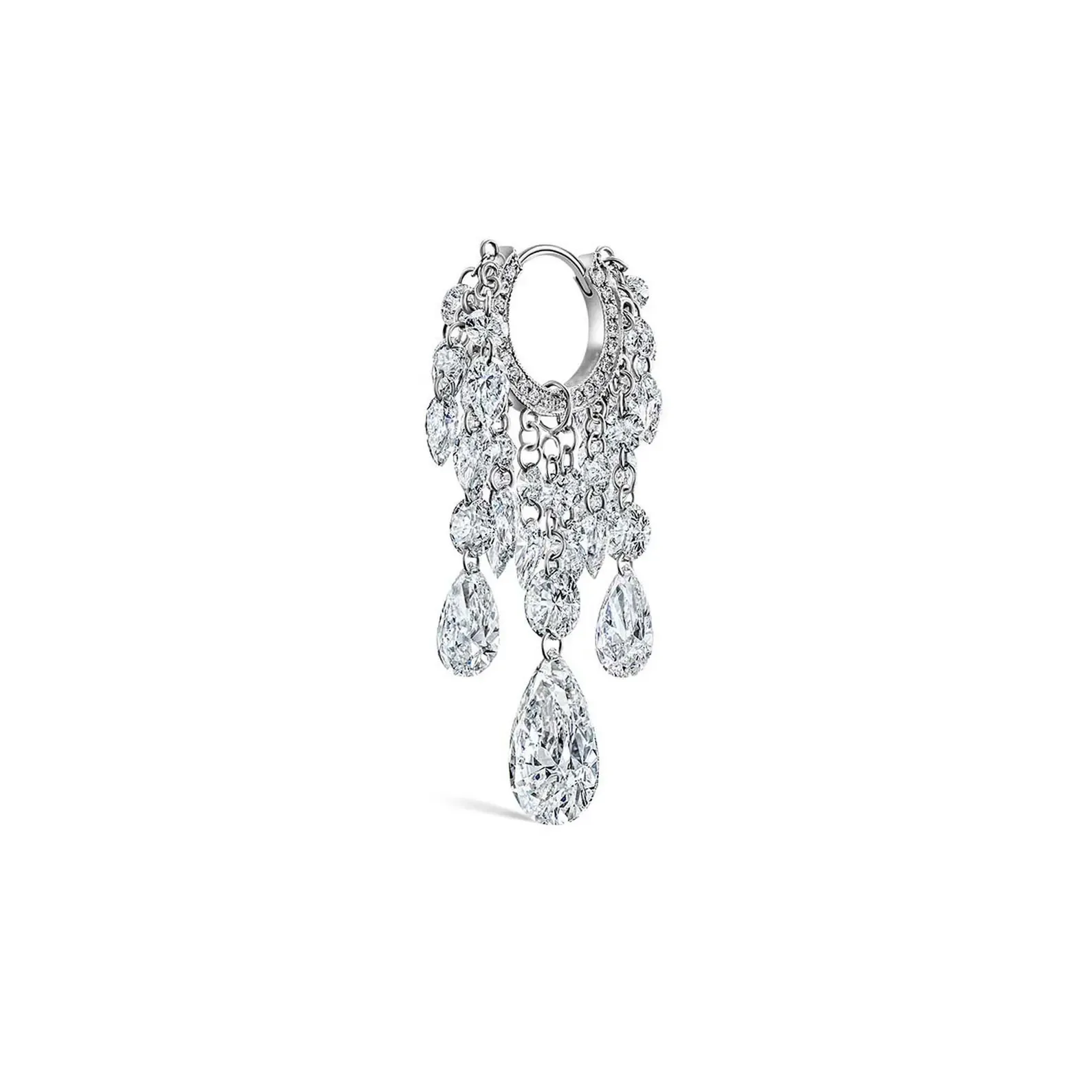 Grand Pear Floating Diamond Tassel